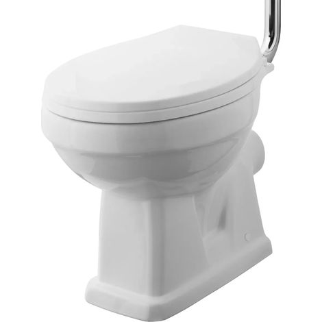 Carlton Traditional Victorian High / Low Level WC Toilet Pan with Seat Option, With Seat