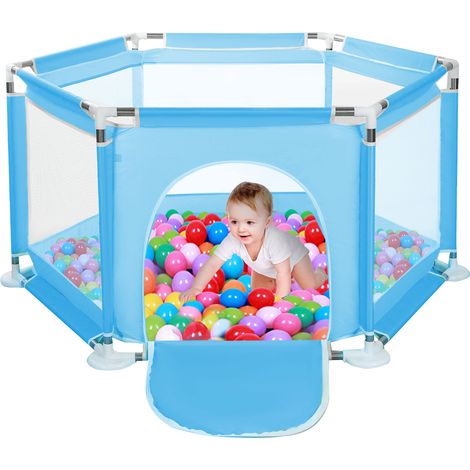 Yorking Baby Playpen by 6 Sides with Round Zipper Door Play Pen for Toddlers Playpen Baby (1/5)