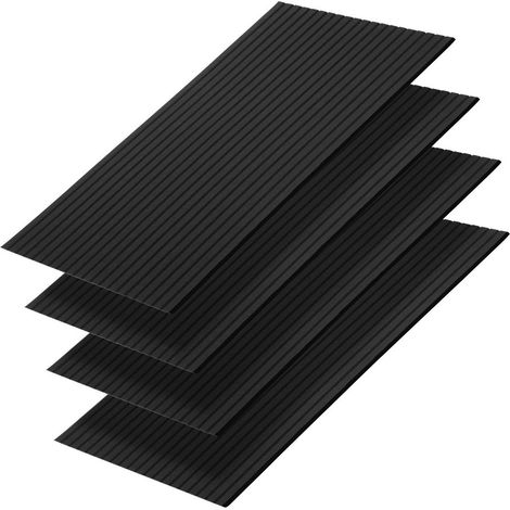 Wolketon 4 Stück Akustikplatten selbstklebend Schallschutzplatten Hohe Dichte Wandpaneel Vertikalstreifen Schwarz (1/5)