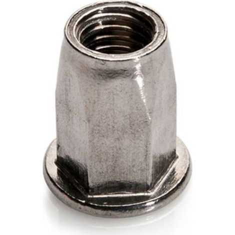 250 Ecrous à Sertir Hexagonaux Tête Plate GOFIX M6 x 16 mm - Inox - D-Work