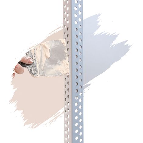 PVC Eckwinkel, Eckprofil, Kantenschutz Trockenbau 2,5m Weiß, Profile aus hart PVC, für Innenbau Trockenbau - 23 x 23mm