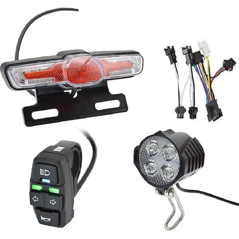 Kit phare et feu arrière pour vélo électrique 24V-48V, klaxon, feu arrière, feu stop, T-hyblack (1/5)