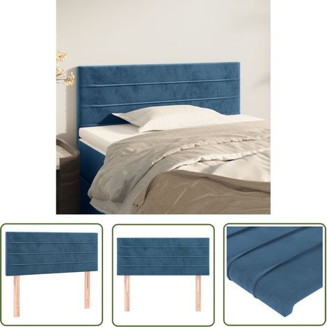 Furniture Limited - Tête de lit Bleu foncé 100x5x78/88 cm Velours (1/5)