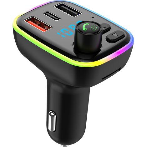 Neuer Auto-MP3-Player CAR F5 mit Bluetooth-Freisprecheinrichtung, siebenfarbiger Ambientebeleuchtung, Kfz-Ladegerät und FM-Transmitter (1/4)