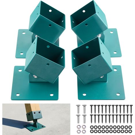 VEVOR 4 Stk. Verstellbare Schaukelhalterung, Grundhalterung aus Edelstahl für Schaukelgestell, 567kg Belastbare Schaukelbefestigung für 91x91mm Montagestärke, 45-60° Schaukelanker für Balance & Schutz
