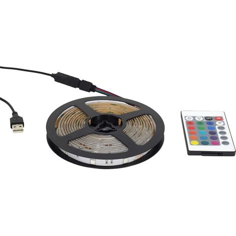 Ruban 150 Leds Multicolore Adhésif 500cm avec Télécommande (1/5)