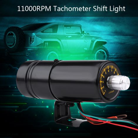 Tachymètre Compte-Tours LED Rouge Réglable 11000 tr/min pour Voiture Moto avec Témoin de Passage Vitesse (1/5)