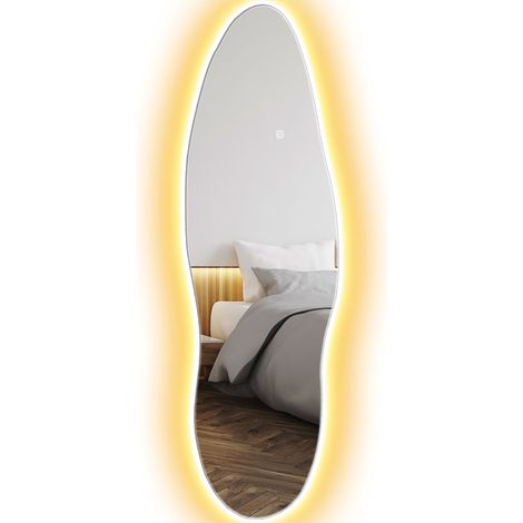 Miroir mural complet LED 120x40 cm, éclairage 3 couleurs, fonction mémoire, transparent (1/5)