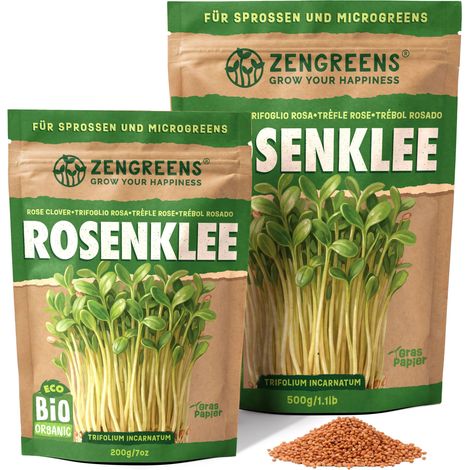 Bio Keimsaat Rosenklee 200 g Sprossen und Microgreens ZenGreens (1/5)