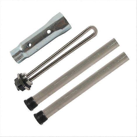 Kit d'élément chauffant pour chauffe-eau de camping-car 1440W 120V 520900, comprenant 2 tiges d'anode et 1 connecteur hexagonal. (1/5)