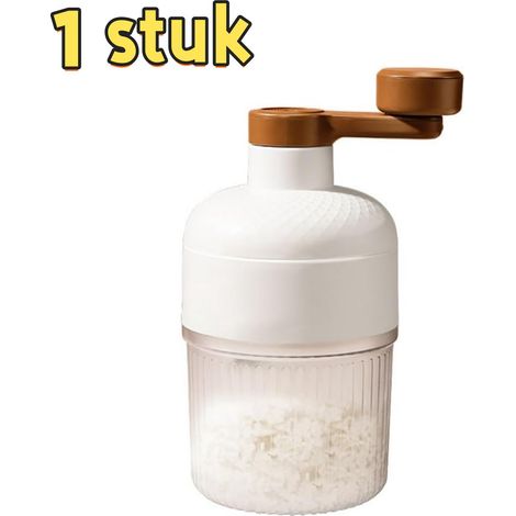 Broyeur à glace manuel avec bac à glaçons, pour glace pilée et smoothies, 12,5 × 12,5 cm, 1 pièce, blanc (1/5)