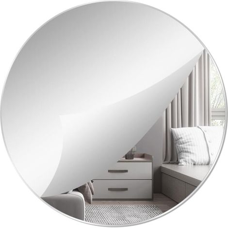 40cm Adhesive Wall Mirrors Circle Mirror Decorative Plastic Mirror Acrylic Mirror Large Round Mirrors for Bathroom, Bedroom, Door, etc.