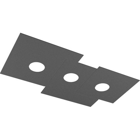 Toplight Plafoniera da soffitto rettangolare 3 luci Plate con attacco GX53, struttura colore antracite, design moderno 65x37x3cm (1/3)