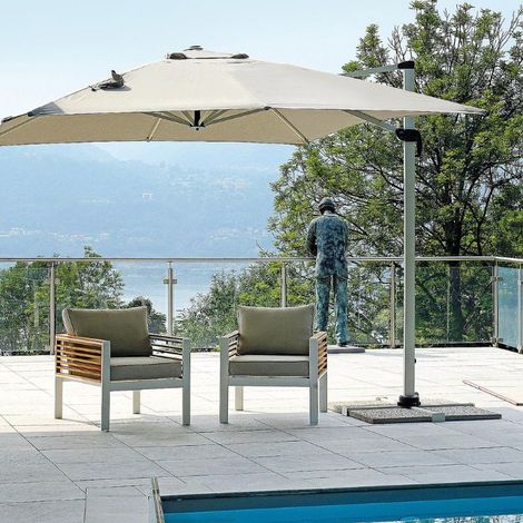 Ombrellone quadrato da giardino 3x3 mt California grigio (1/5)