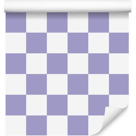 Papier peint à damier bleu, blanc et gris clair 50x1000 cm (1/5)
