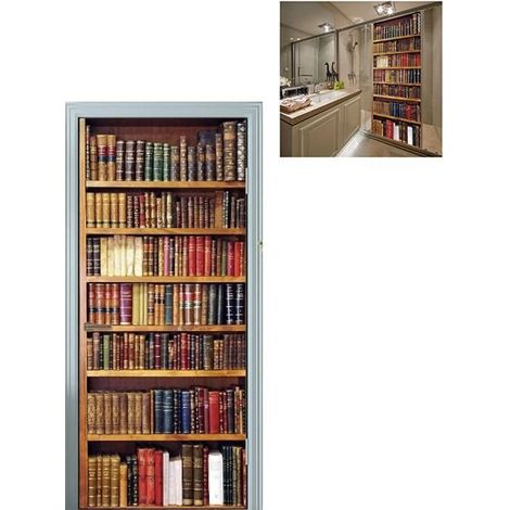 3D Photo Door Sticker - Illusion Wall Decal for Doors - Bookshelf Wallpaper - Self-Adhesive Mural Sticker (1/5)