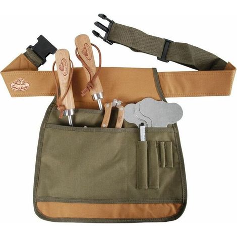 – Ceinture porte-outils jardinage réglable – 3 poches 25x21cm, 18x16cm, 10x16cm – Lavable en machine à 30° – Tissu polyester/coton (1/5)