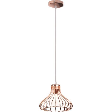 Plafonnier Vintage Suspension Lustre Industrielle Or Rosee Simple Lustre Rétro Créatif Pour La Décoration Intérieure (1/5)