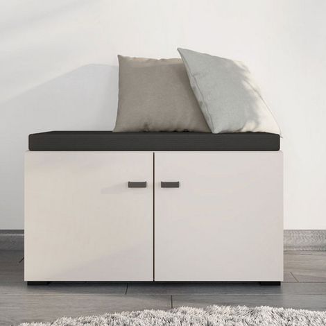 Mueble de Entrada Druento, un Estante, 2 Puertas, 2 Compartimentos, 77x35x40.5h cm Blanco Crema (1/5)