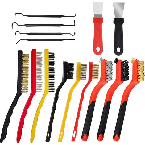 Lot De 15 Mini Brosses Métalliques Laiton Acier Avec Raclettes Et Crochets (1/5)