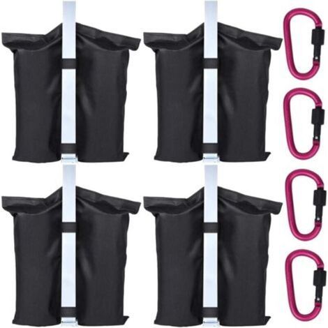 4 Sacs de Sable et 4 Mousquetons - Utilisés pour Augmenter Le Poids de la Jambe des Tonnelles Pop-Up, Tentes de Jardin, Parasols, Trampolines (1/5)