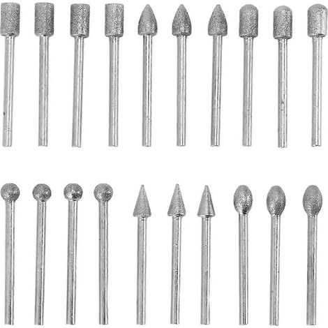 Ensemble de 20 pièces pour la sculpture sur pierre, comprenant des embouts de meulage polyvalents pour la sculpture sur bois, jade, marbre et émeri. (1/5)