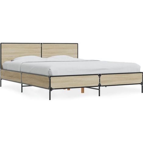 Maison Exclusive - Bettgestell Sonoma-Eiche 160x200 cm Holzwerkst