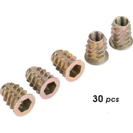 Ecrous A Insertion M8 - Alliage De Zinc - Pour Meubles En Bois Et Profils Aluminium - Lot De 30 Pieces (1/5)