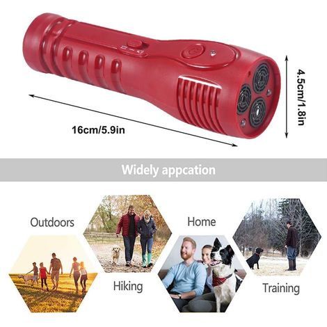 (Rouge) Répulsif ultrasonique pour chiens à LED, bouchon anti-aboiement (1/4)