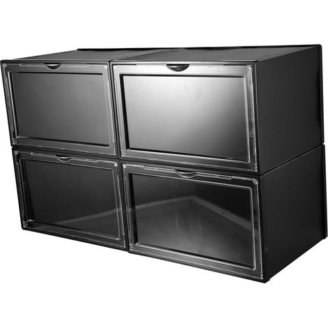 Cajas para zapatos de baloncesto de 4 piezas, contenedor de almacenamiento de zapatos, caja organizadora (1/5)