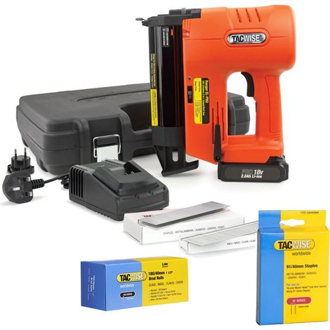 Tacwise 1506 Ranger EL-PRO 18v Cordless Staple Nail Gun with Brad Nails Staples
