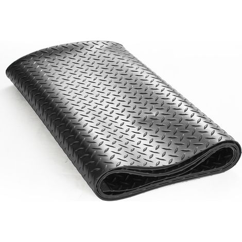 Rouleau Caoutchouc SBR – Plaque Diamantée, 122cm x 4.5m. Revêtement Sol Garage/Antidérapant. Pour Atelier/Véhicule. Modèle (1/5)