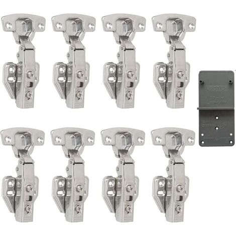 110°-Vollaufliegenscharniere mit integriertem Soft-Close-Mechanismus, automatische Schließscharniere für Küchenschranktüren, 8er-Set (1/4)