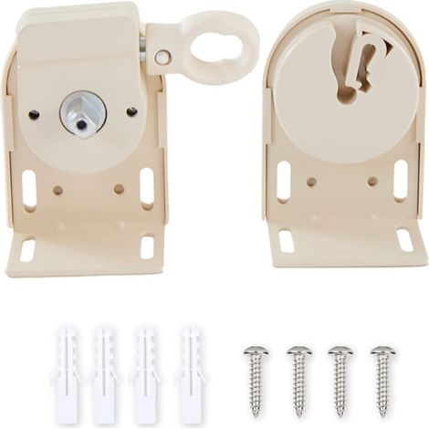 Beige outdoor blind pull head with threaded rubber, roller blind fixing head set, curtain bracket accessories. (1/5)