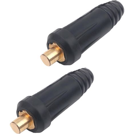 Lot de 2 connecteurs de câble de soudage, DKJ10-25 mâle en caoutchouc et laiton, raccord rapide pour machine à souder électrique (1/5)