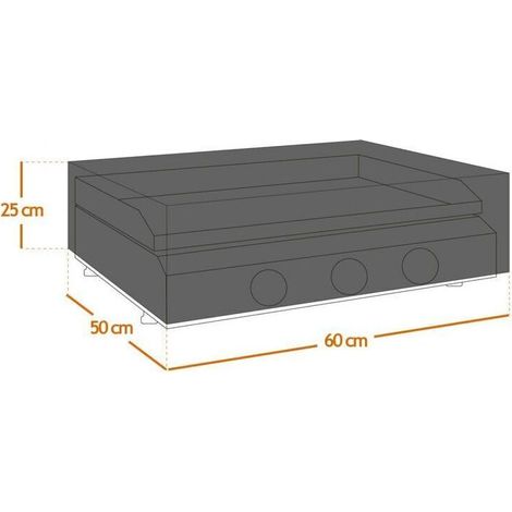 Housse, bâche de protection pour plancha, imperméable, anti UV 60 x 50 x 25 cm Noir (1/5)