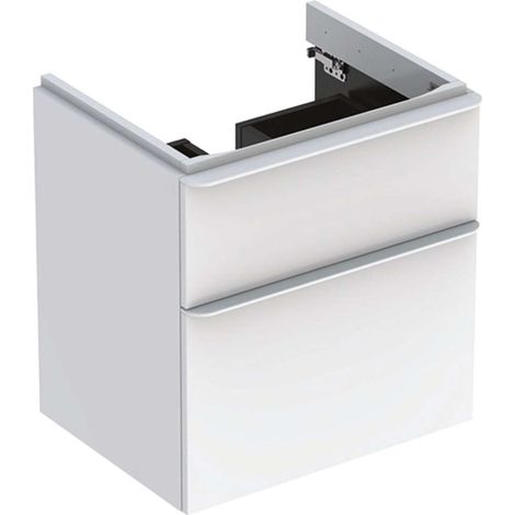 Geberit Smyle Square - Mobile sottolavabo, 58x47x62 cm, 2 cassetti, bianco lucido/bianco opaco 500.352.00.1 (1/3)
