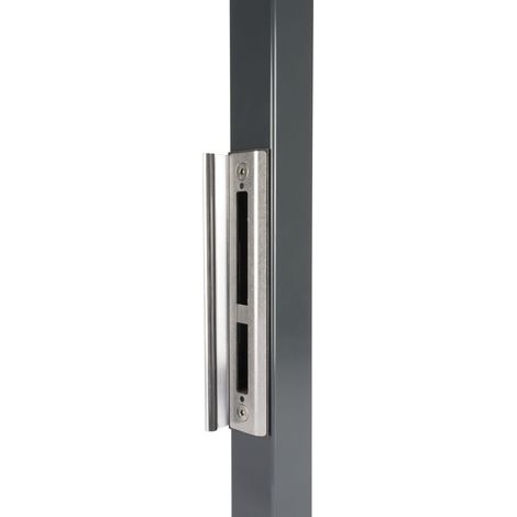Schließblech mit Anschlag für Rohrrahmenschloss H-Metall, 270x56x10, Alu silber (1/5)
