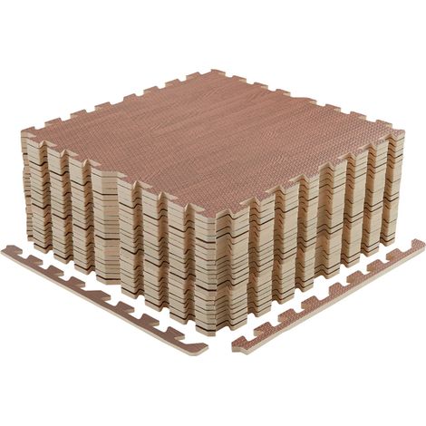 12tlg Bodenschutzmatte Schutzmatte Puzzlematte Bodenschutz Unterlegmatte Bodenmatte, 60 x 60 x1.2cm Braun