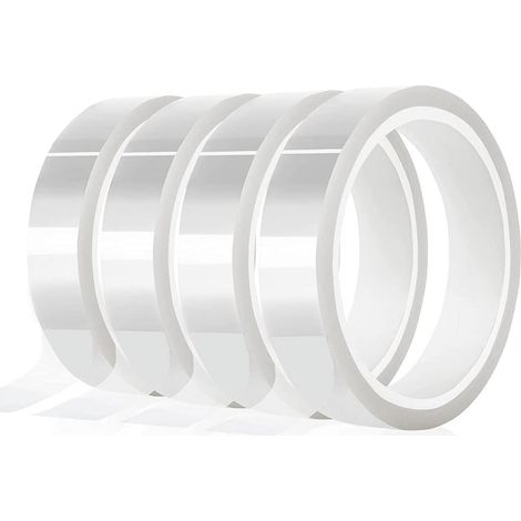 Ruban De Transfert Thermique - 20 mm x 33 m - Résistant À 250 °C - Transparent - Pour Presse À Chaleur - 4 Rouleaux (1/5)
