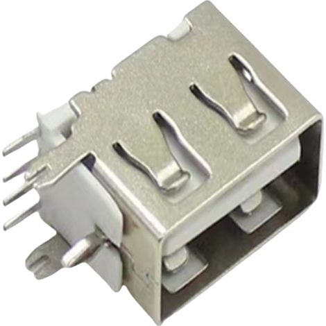 Connecteur USB Base AF 10.0/14.0/19 mm, corps court, fiche latérale femelle A, connecteur horizontal à 90°, blanc sans bordure, longueur 10.0 mm (1/2)