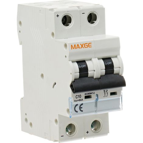 Interrupteur Cc Alpha+500VDC 2P, 10A, Courbe C. 10Ka (1/5)