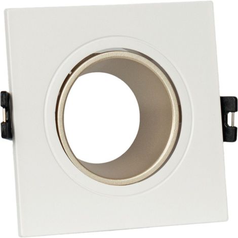 Collerette downlight carrée orientable GU10 / MR16 - Faible - Champagne-Blanc (1/5)