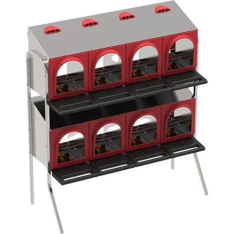Nichoir Platinum pour poules, 8 compartiments, 2 étages, 1 côté Nichoir pour volailles (1/5)