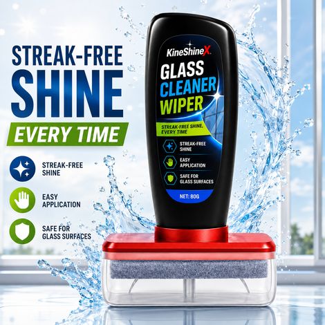 KineShineX Glasreiniger mit integriertem Schwamm, universelle Reinigungspaste für Autoscheiben und Spiegel im Haushalt (1/5)