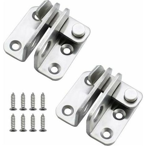 2 cadenas de porte à ouverture droite, verrou de porte à moraillon (acier inoxydable) (1/5)