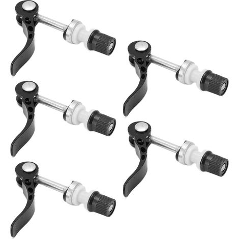Lot de 5 colliers de serrage de tige de selle à dégagement rapide en alliage d'aluminium durable pour vélos à pignon fixe universels, noir (1/5)