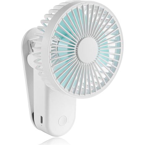 Tragbarer Mini-USB-Ventilator mit wiederaufladbarem Akku, 3 Geschwindigkeiten, Dual-Personal-Tischventilator für Zuhause, Outdoor, Camping (1/5)