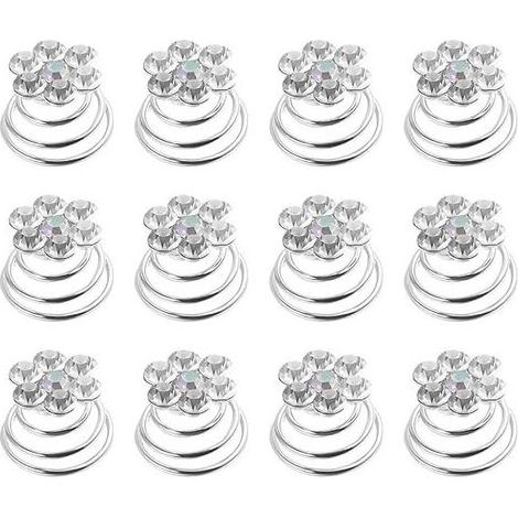 12 cristallo di rocca di cristallo spirale fermagli per capelli per capelli da sposa accessori (1/5)