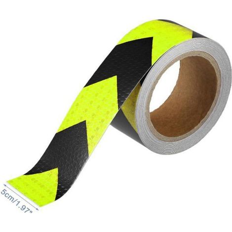 Ruban Réfléchissant - 3 m x 5 cm - Pour Vélos Voitures Motocyclettes - Lot de 3 Bandes - Jaune-Rouge Jaune-Noir Rouge-Blanc (1/5)